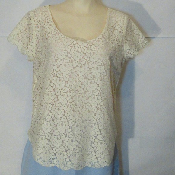Talula  Aritzia Women Lined  Betsy Blouse White Large - Picture 1 of 9